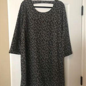 Boutique Gray Leopard Dress